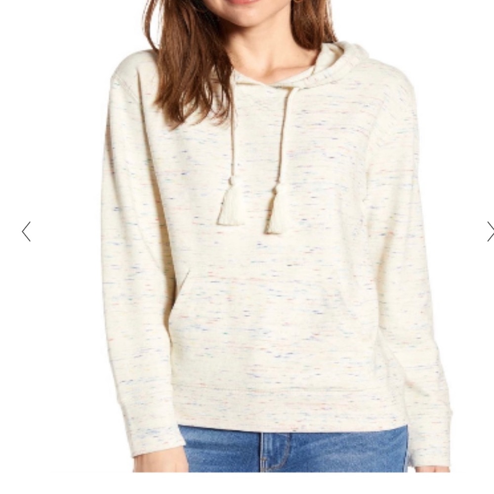 Adorable white rainbow summer hoodie from J crew